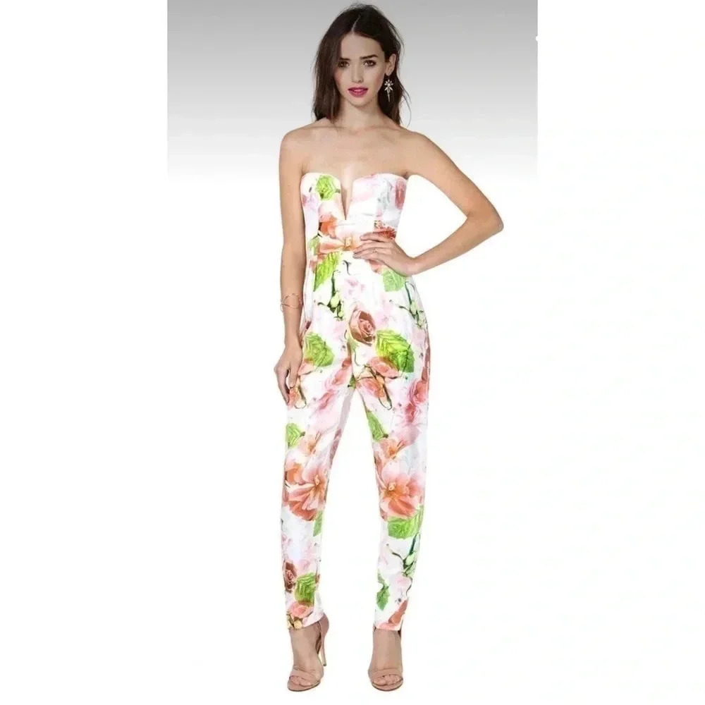 Shakuhachi REVOLVE Strapless Midsummer Nights Floral Jumpsuit Size XS - Picture 10 of 11